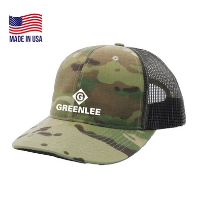 True American Made 6-Panel Camo Ripstop Contrasting Mesh Cap