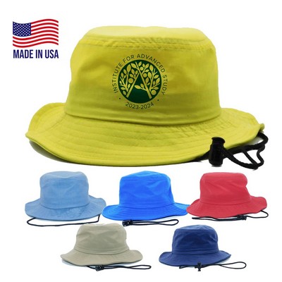 True American Made Taslan Bucket Hat w/Adjustable Drawstring