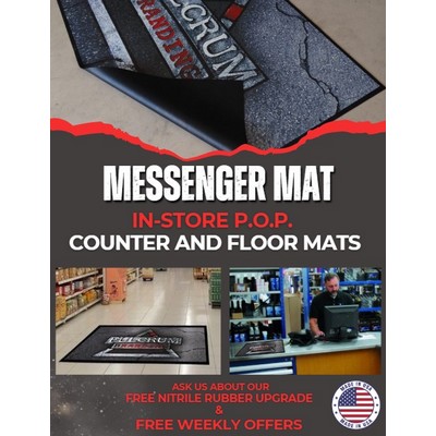 High Resolution P.O.P. Rubber Messenger Display Mat - 3' X 4'